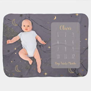 Moon & Stars Magical Milestone Baby Blanket