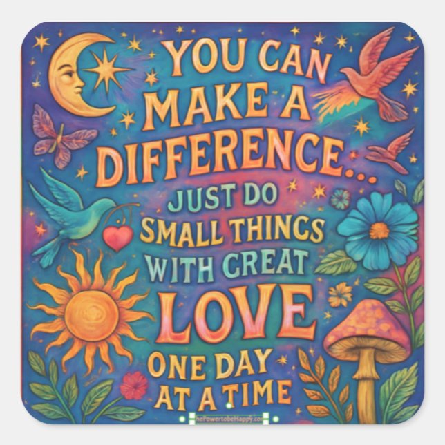 MOON & STARS MAKE  A DIFFERENCE STICKERS (Front)