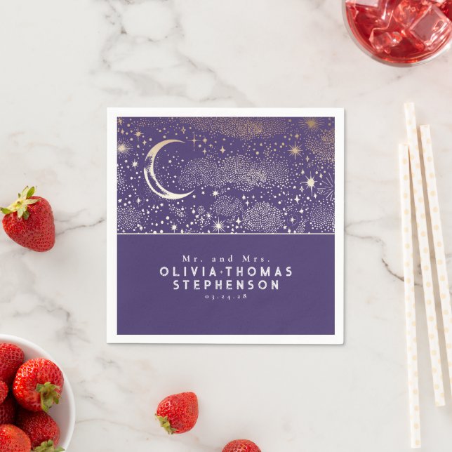 Moon Stars Night Sky Mystical Romantic Napkins (Insitu)
