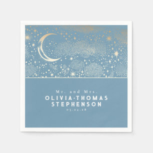 Moon Stars Night Sky Mystical Romantic Napkins