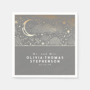 Moon Stars Night Sky Mystical Romantic Napkins
