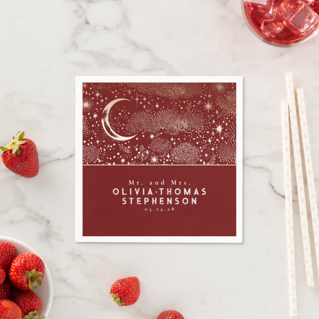 Moon Stars Night Sky Mystical Romantic Napkins (Insitu)