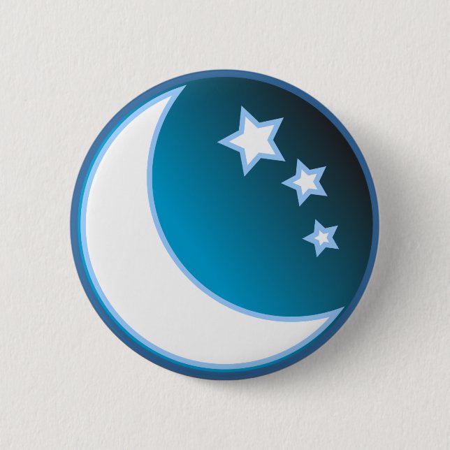 Moon & Stars Pinback Button (Front)