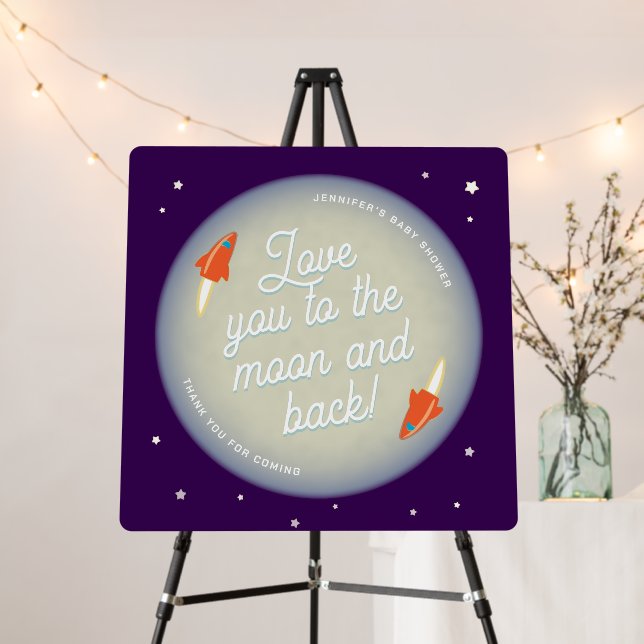Moon, Stars, & Rockets Red & Purple Welcome Sign (In Situ (Stand))