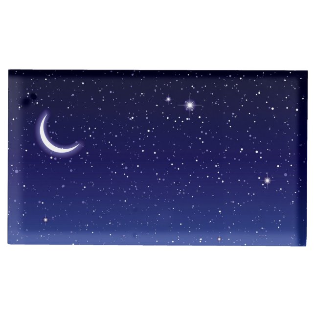Moon & Stars Scene Table Card Holder (Front)