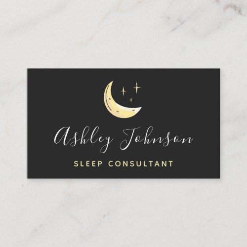 Moon  Stars Sleep Consultant Simple Elegant Night Business Card