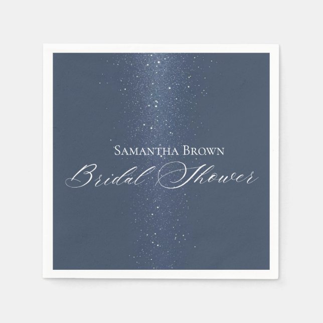 Moon Stars & String Lights Bridal Shower Napkins (Front)