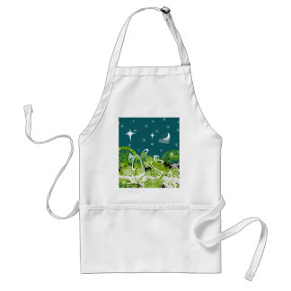 Moon Stars Swirl Paint Splat Adult Apron