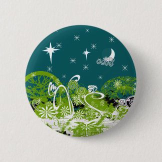 Moon Stars Swirl Paint Splat Button