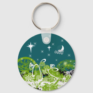 Moon Stars Swirl Paint Splat Keychain