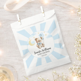 Moon stars teddy bear baby shower candy favor bag