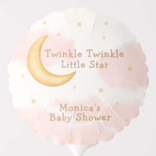 Moon Stars Twinkle Twinkle Girl Baby Shower Balloon