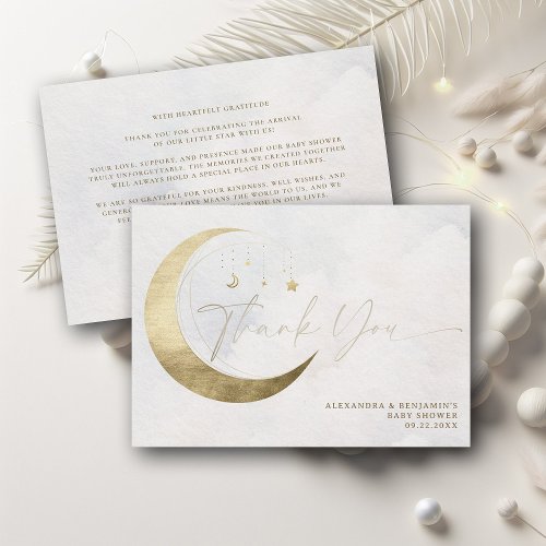 Moon Stars Twinkle White Clouds Coed Baby Shower