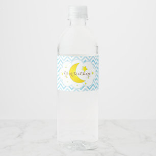 Moon & Stars Water Bottle Labels-Blue & Yellow Label