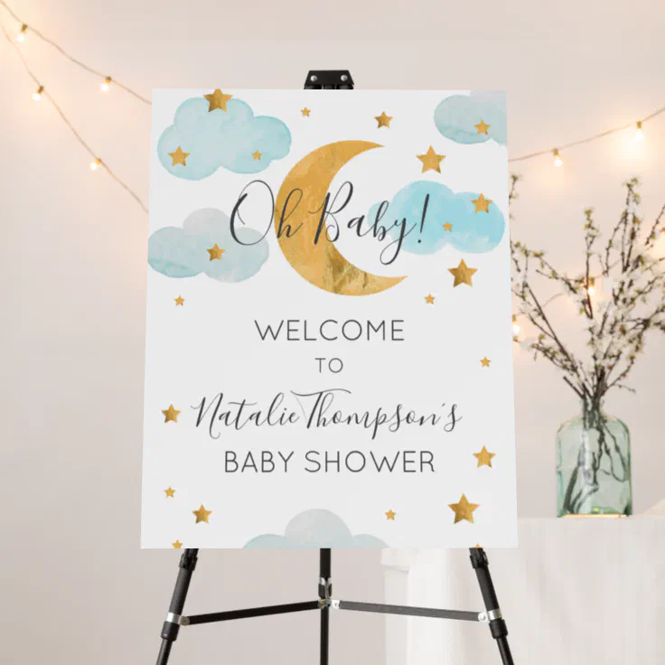 Moon & Stars Welcome Sign Foam Board | Zazzle