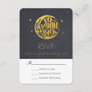 Moon & Stars With Romantic Saying Wedding RSVP