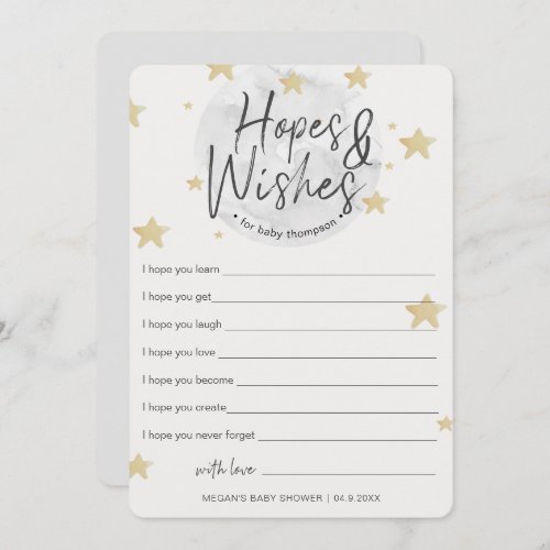 Moon Starts Hopes  Wishes Baby Shower Card