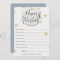 Moon Starts Hopes & Wishes Boy Baby Shower Card