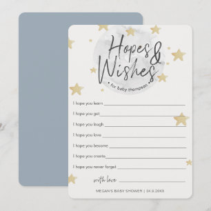 Moon Starts Hopes & Wishes Boy Baby Shower Card