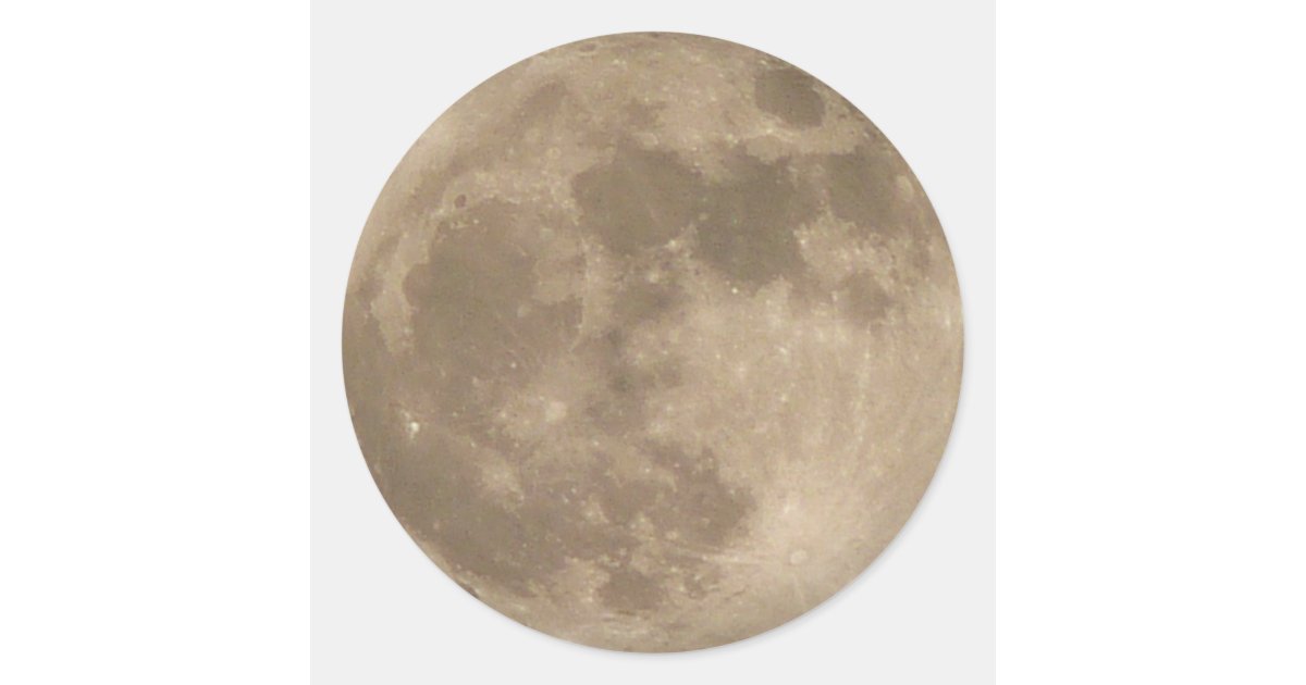 Moon Sticker Full Moon Stickers Fun Moon Gifts | Zazzle