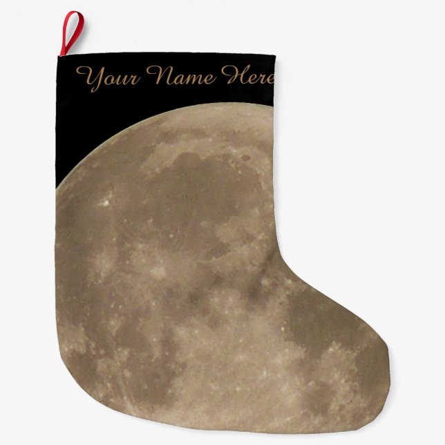 Moon Stocking Full Moon Christmas Stocking Custom (Front)