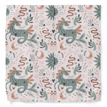 Moon Sun and animals Cute pastel pink and green