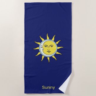 Moon & Sun Conjunction on Navy Blue
