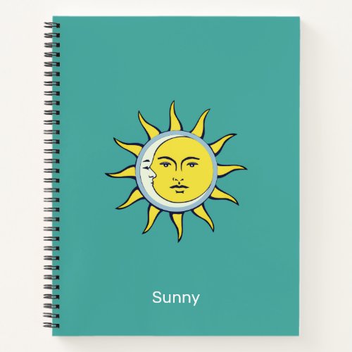 Moon  Sun Conjunction on Teal Notebook