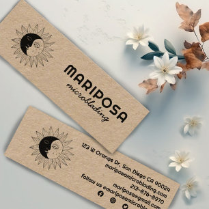 Moon & Sun Elegant Esthetician Beauty Salon Kraft Mini Business Card