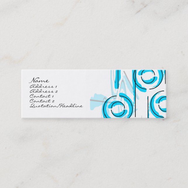 Moon & Sun - Light Blue Mini Business Card (Front)