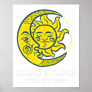 Moon Sun Solar Eclipse 2024 Totality April 8 Women Poster