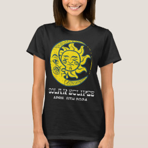 Moon Sun Solar Eclipse 2024 Totality April 8 Women T-Shirt