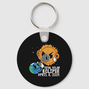 Moon Sun Total Solar Eclipse April 8 2024 Totality Keychain