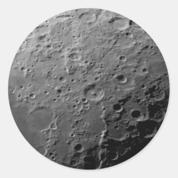 Moon Surface Classic Round Sticker by Utopiez at Zazzle