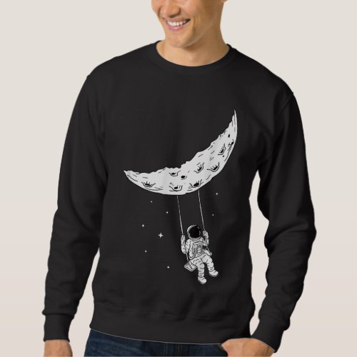Moon Swing Man On The Moon _ Space Astronomy Astro Sweatshirt