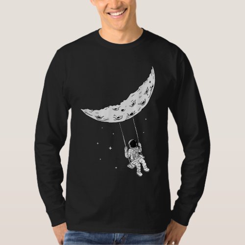 Moon Swing Man On The Moon _ Space Astronomy Astro T_Shirt