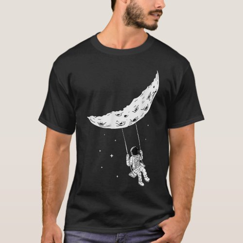 Moon Swing Man On The Moon _ Space Astronomy Astro T_Shirt