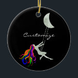 Moon Swinging Redhead Thunder_Cove  Ceramic Ornament<br><div class="desc">Swinging on the moon multi-colored female doing her own thing together,  customize with your own greeting,  name,  message,  etc</div>
