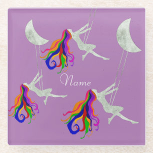 Moon Swinging Redhead Thunder_Cove Glass Coaster