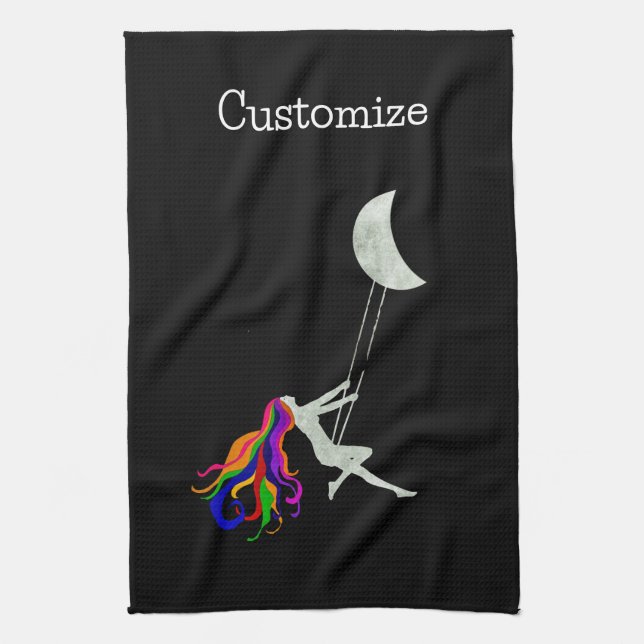 Moon Swinging Redhead Thunder_Cove  Kitchen Towel (Vertical)