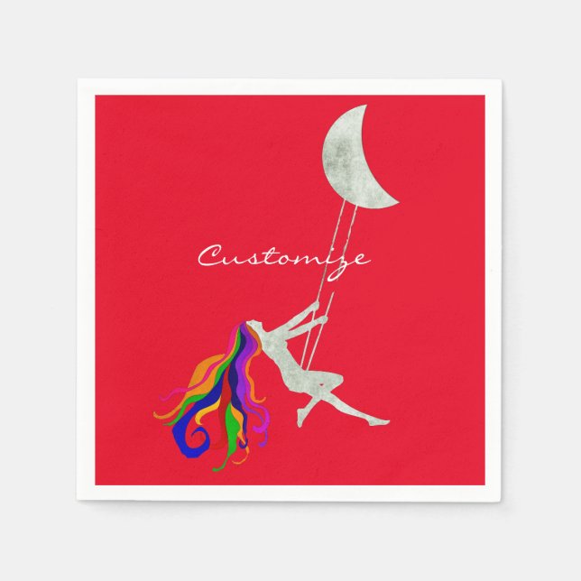 Moon Swinging Redhead Thunder_Cove  Napkins (Front)