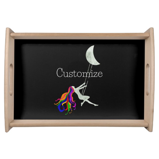 Moon Swinging Redhead Thunder_Cove  Serving Tray (Front)