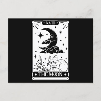 Moon Tarot card and cute cat