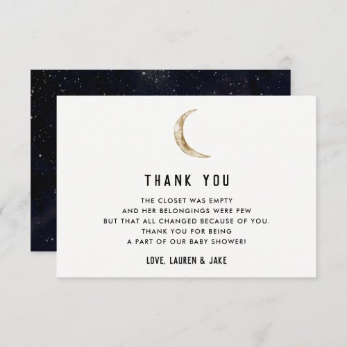 Moon Theme Baby Shower Thank You Cards