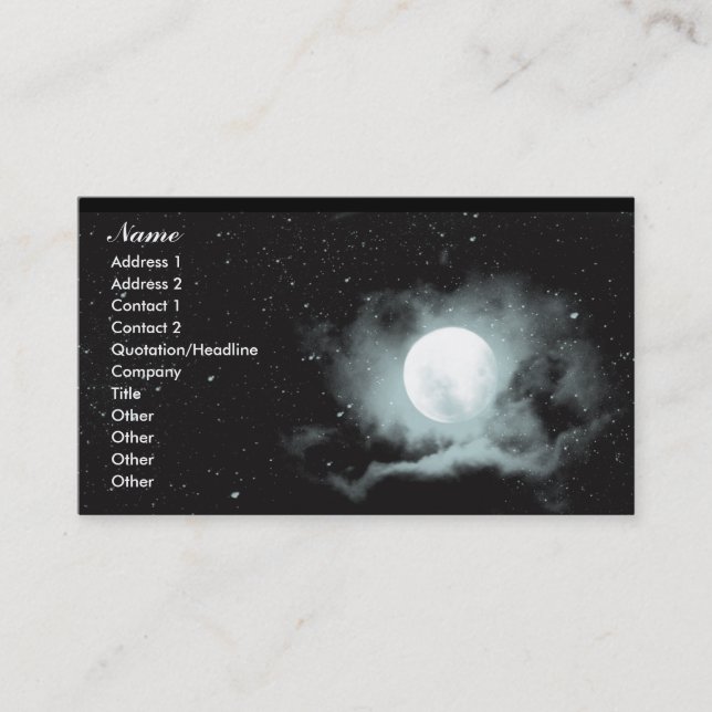 Moon Tide Mermaid Business Cards 1 (Front)