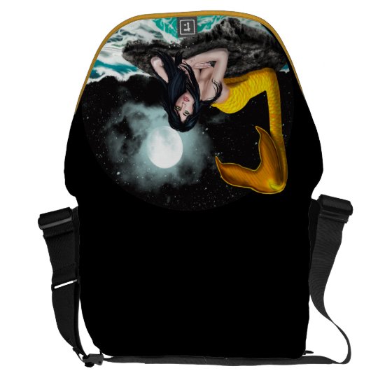 Moon Tide Mermaid Large Messenger Bag