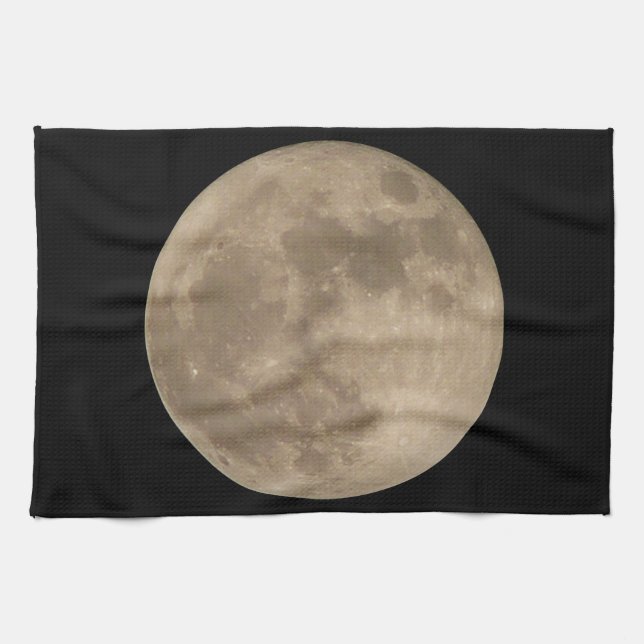 Moon Towel Full Moon Dish Towel Moon Decor (Horizontal)