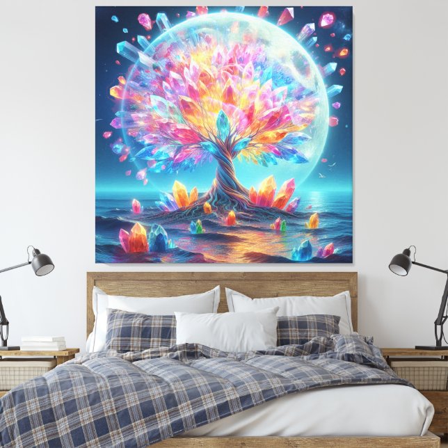 Moon Tree Canvas Print (Insitu(Bedroom))