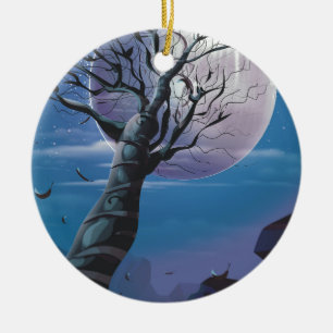 Moon Tree Ceramic Ornament