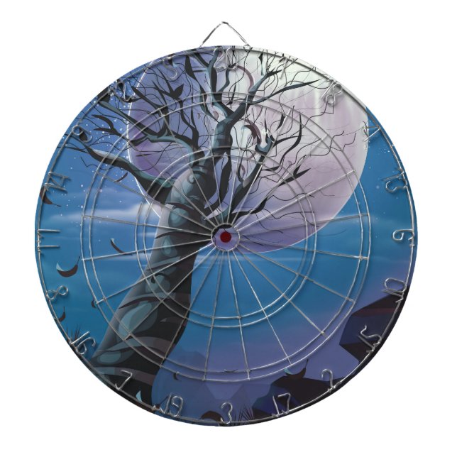 Moon Tree Dartboard With Darts (Front)